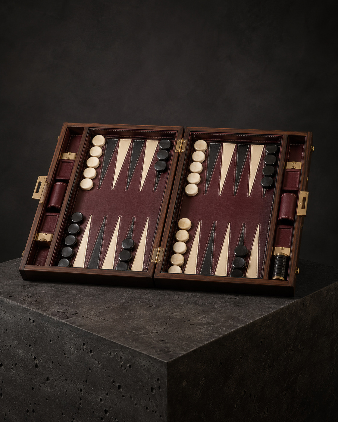 The grain, leather and geometry of a backgammon board